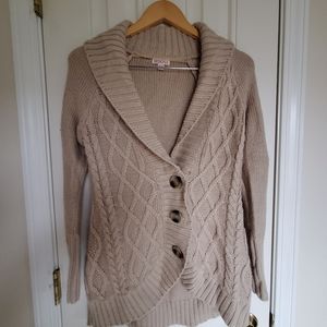 Light brown/tan cable knit cardigan